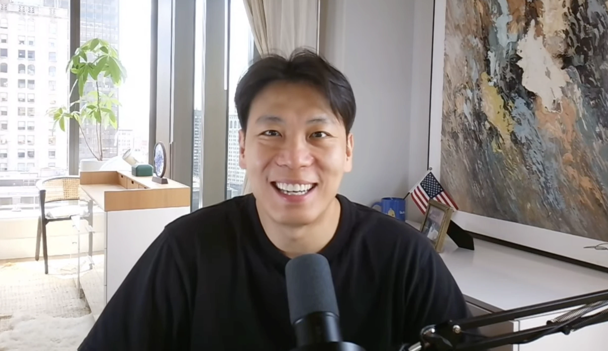 Nate Ren, founder of TradingPal, in his home studio
